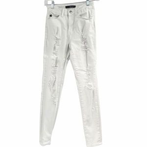 KanCan Estilo Distressed Skinny Denim Jeans White Size W3